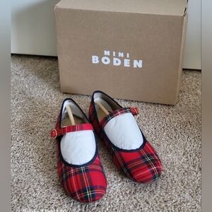 ♥️EUC♥️ BODEN GIRLS RED TARTEN MARY JANE DRESS SHOES